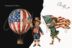 Whimsical 4th Of July Clipart Bundle - 54 Patriotic Elements Product Image 3