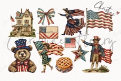 Whimsical 4th Of July Clipart Bundle - 54 Patriotic Elements Product Image 4