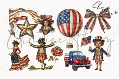 Whimsical 4th Of July Clipart Bundle - 54 Patriotic Elements Product Image 5