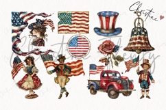 Whimsical 4th Of July Clipart Bundle - 54 Patriotic Elements Product Image 6