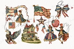 Whimsical 4th Of July Clipart Bundle - 54 Patriotic Elements Product Image 7