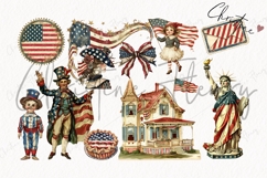 Whimsical 4th Of July Clipart Bundle - 54 Patriotic Elements Product Image 8