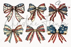 Whimsical 4th Of July Bows Clipart Bundle | 4th Of July PNG Product Image 4