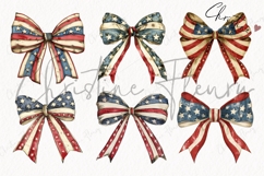 Whimsical 4th Of July Bows Clipart Bundle | 4th Of July PNG Product Image 5
