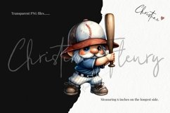 Watercolor Baseball Gnomes Clipart | Baseball PNG Product Image 3