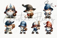 Watercolor Baseball Gnomes Clipart | Baseball PNG Product Image 4