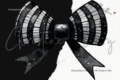 Watercolor Black Coquette Bows Clipart | Gothic PNG Product Image 3
