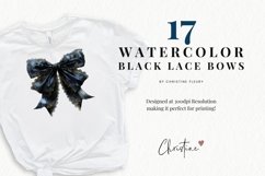 Coquette Black Lace Bows Clipart | Halloween PNG Product Image 2