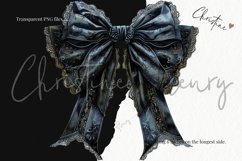 Coquette Black Lace Bows Clipart | Halloween PNG Product Image 3
