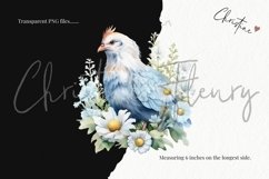 Blue Daisy Chicken Clipart | Spring PNG Product Image 3