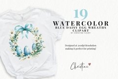 Blue Daisy Egg Wreath Clipart | Easter PNG Product Image 2