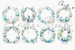 Blue Daisy Egg Wreath Clipart | Easter PNG Product Image 4