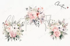 Watercolor Pink Bouquets Clipart | Watercolor Flower PNG Product Image 3