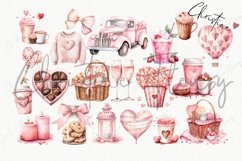 Huge Blush Pink Valentine Clipart Bundle | Valentine PNG Product Image 6