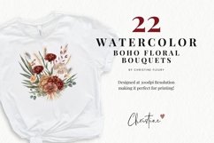 Watercolor Boho Floral Bouquets Product Image 2