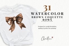 Watercolor Brown Coquette Bows Clipart Product Image 2