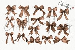 Watercolor Brown Coquette Bows Clipart Product Image 4