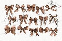 Watercolor Brown Coquette Bows Clipart Product Image 5