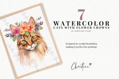 Watercolor Cat Breeds with Flower Crowns - Part 3 Product Image 2