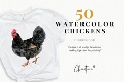 Watercolor Chicken Clipart | Farmhouse PNG Product Image 2