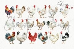 Watercolor Chicken Clipart | Farmhouse PNG Product Image 5