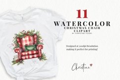 Watercolor Christmas Chair Clipart Product Image 2