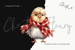 Watercolor Christmas Chick Clipart Product Image 3