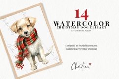 Watercolor Christmas Dog Clipart Product Image 2