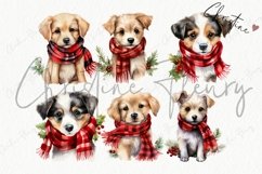 Watercolor Christmas Dog Clipart Product Image 4