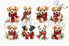 Watercolor Christmas Dog Clipart Product Image 5