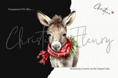 Watercolor Christmas Donkey Clipart Product Image 3