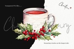Watercolor Christmas Drinks Clipart Product Image 3