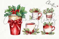 Watercolor Christmas Drinks Clipart Product Image 4