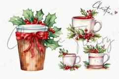 Watercolor Christmas Drinks Clipart Product Image 5