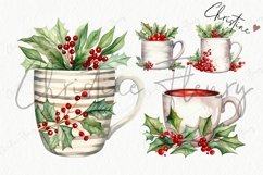 Watercolor Christmas Drinks Clipart Product Image 7