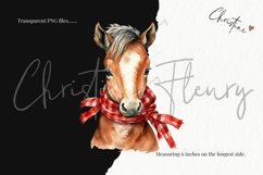 Watercolor Christmas Horse Clipart Product Image 3