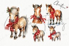 Watercolor Christmas Horse Clipart Product Image 5