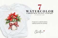 Watercolor Christmas Plant Clipart Product Image 2
