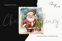 Watercolor Christmas Square Stamps Clipart Product Image 3