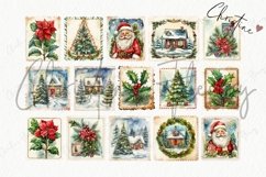 Watercolor Christmas Square Stamps Clipart Product Image 5