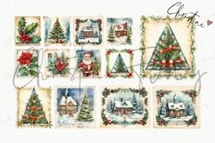 Watercolor Christmas Square Stamps Clipart Product Image 6
