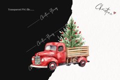 Watercolor Christmas Vintage Truck | Christmas Clipart Product Image 2