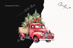 Watercolor Christmas Vintage Truck | Christmas Clipart Product Image 2