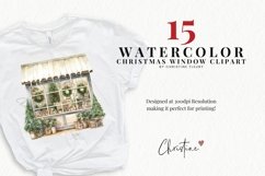 Watercolor Christmas Windows Clipart Product Image 2