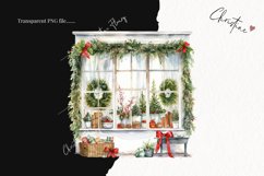 Watercolor Christmas Shop Window Clipart | Christmas Clipart Product Image 2