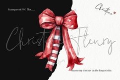 Watercolor Christmas Wreaths &amp; Bows Clipart Product Image 3