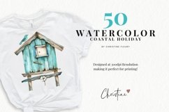 Watercolor Coastal Holiday Clipart Product Image 2