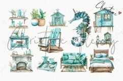 Watercolor Coastal Holiday Clipart Product Image 5