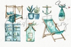 Watercolor Coastal Holiday Clipart Product Image 7