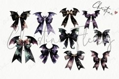 Watercolor Coquette Bat Bows Clipart | Halloween Clipart Product Image 5